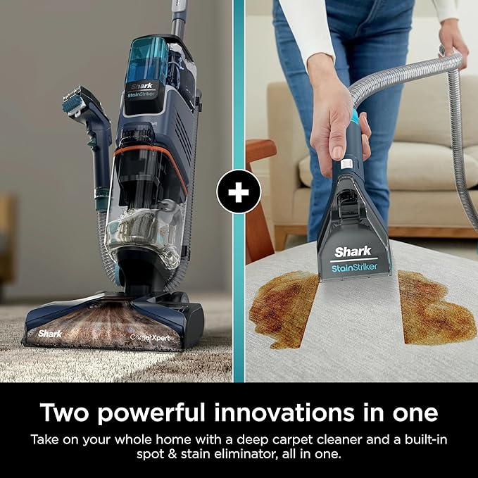 Shark CarpetXpert with Stain Striker, Upright Carpet, Area Rug & Upholstery Cleaner (Renewed) (Navy) - NeatNest