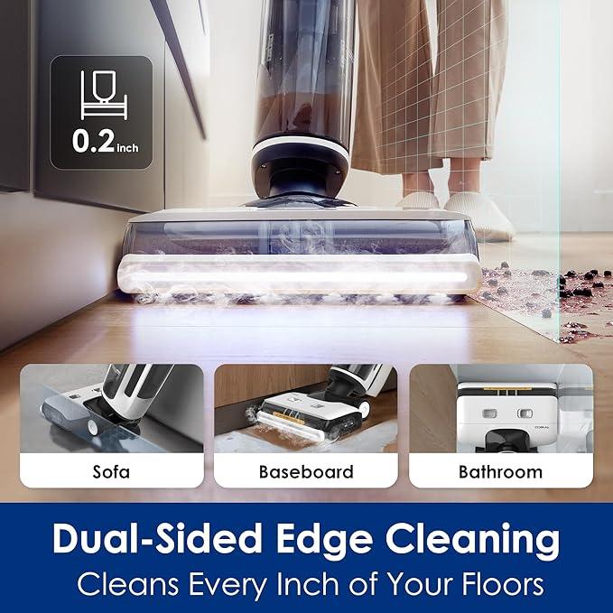 Tineco Floor ONE S7 Steam Cordless Wet Dry Vacuum Steam Mop All-in-One, Floor Washer for Sticky Mess Clean Up on Hard Floors with Digital Display, Self-Cleaning, Edge Cleaning, Safe for Kids & Pets - NeatNest