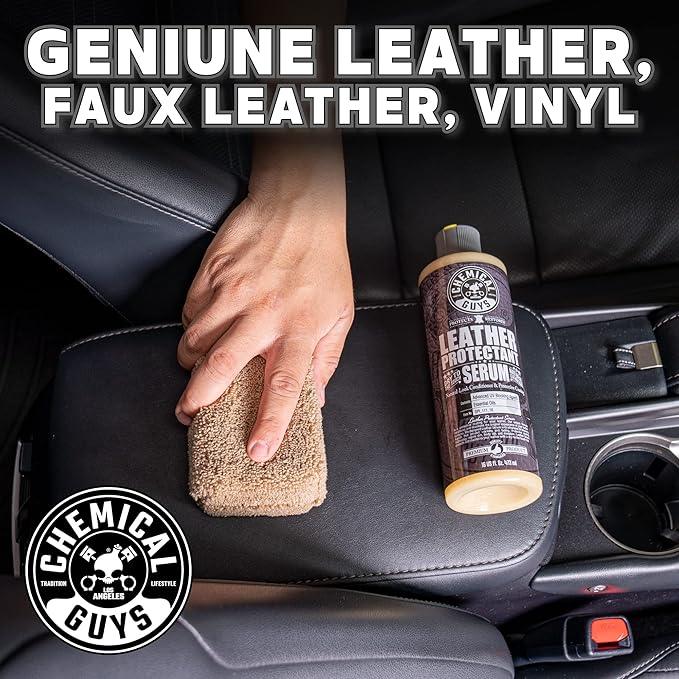 Chemical Guys Leather Cleaner & Leather Serum Kit for Car Interiors, Furniture, Apparel, Shoes, Boots, and More (Works on Natural, Synthetic, Pleather, Faux Leather and More), 16 fl oz - 2 Items - NeatNest