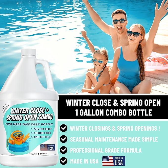 Pool Closing Kit – Winterizing Formula for Above-Ground & In-Ground Pools | Liquid All-in-One Treatment + Spring Opening Support (1 Gallon), Winterizing Kit, Pool Start-Up, Pool Chemicals - NeatNest