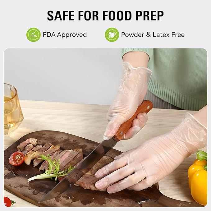 Disposable Vinyl Gloves, Food Safe, Latex-Free Powder-Free Clear Plastic Gloves for Cooking, House Clean, Food Prep - NeatNest