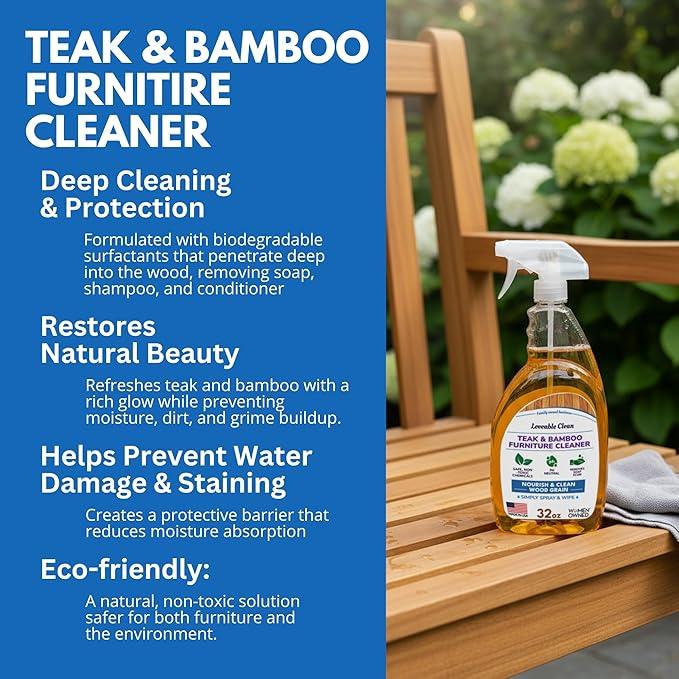 EcoDecors 24 pz. Teak Oil Protective Teak Sealer Wood Oil Indoor/Outdoor and Teak Cleaner Protective Teak Wood Restorer Eco Household Wood Furniture Cleaner Spray Bottle - NeatNest