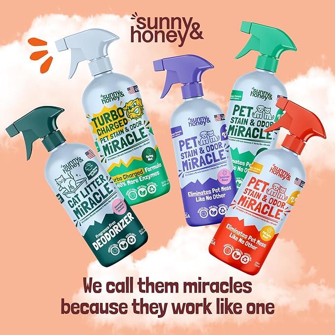 Sunny & Honey Outdoor Turf Cleaner - 32 Fl Oz - Pet Urine Enzyme Cleaner - Dog Urine Neutralizer for Grass - Long-Lasting Orange Scent & Yard Sprayer Ready - NeatNest