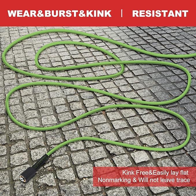 Pressure Washer Hose 50 FT 1/4”, 4000 PSI Kink Resistant High Pressure Replacement Hose M22 14mm Thread, Flexible Extension Hose with 3/8 Quick Connect Adapters for Power Washing - NeatNest