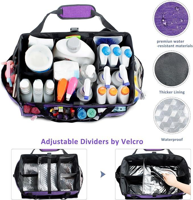 XL Professional Cleaning Caddy for Cleaning Suppliers, 17" Wearable Cleaing Bag for Housekeepers, Cleaning Organizer, Detailing Bag - NeatNest