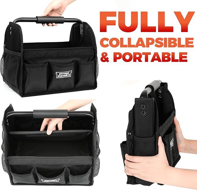 Detailing Caddy Organizer with Handle - Storage, Cars, & Cleaning Caddy for Supplies, Tools, & Home Improvement - Heavy Duty Car Detailing Supplies With Multi-Pockets & Collapsible Tote Design - NeatNest