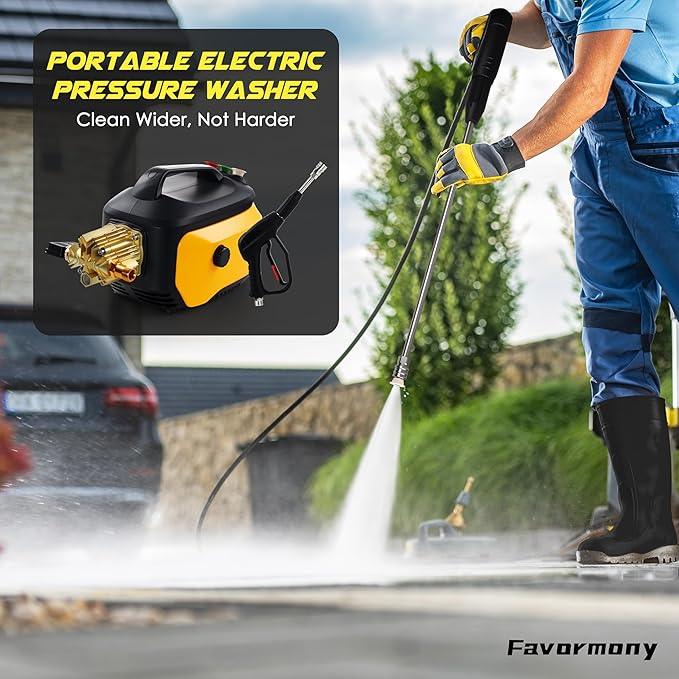 Pressure Washer with 3 Quick Connect Nozzles,Inlet Hose & Filter, Foam Cannon for Cars/Fences/Driveways Cleaning - NeatNest