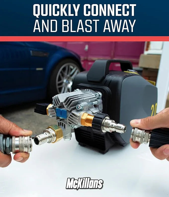 McKillans® M22-14mm Pressure Washer Quick Connect Kit, M22-14mm to 3/8" Male Female Quick Disconnect Kit for Power Washer (Stainless Steel) - NeatNest