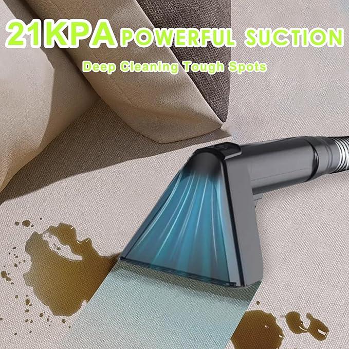 Portable Carpet & Upholstery Cleaner, Deep Cleaning for Rugs, Couch, Curtain, Car Interiors Stains, Pet & Family Friendly, 800W high-performance motor 21Kpa 120V (White) - NeatNest