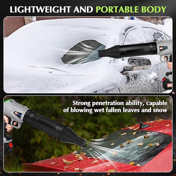 3 in 1 Cordless Leaf Blower Lightweight with Storage Box， 800,000 RPM Leaf Blower Cordless with 2 Battery and Charger,Easy Use Hand Held Blowers for Lawn Care, Dust,Gifts for Men - NeatNest