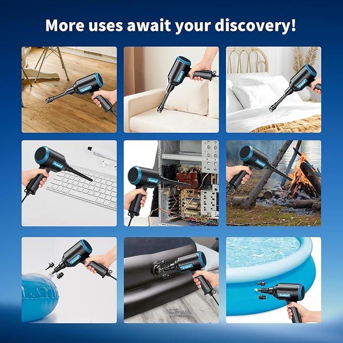 Compressed air Duster Electric 500W, Canned air Replacement, 40000RPM Air Blower, Stepless Speed, an AC dust Blower with 6ounces of Blowing Power for Computer Keyboards etc Electronic Duster - NeatNest