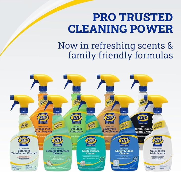 Zep Home Pro Commercial Quick Clean Disinfectant - 32 Fl. Oz. - R49806 - Pro Trusted Cleaning Power: Now in Refreshing Scents and Family Friendly Formulas (6) - NeatNest