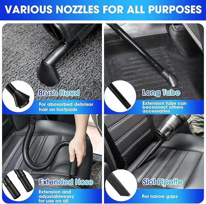 Viewsun Car Cleaning Kit, 17PCS Car Interior Detailing Kit with Gray High Power Handheld Vacuum, Detailing Brush Set, Windshield Cleaner, Cleaning Gel, Complete Auto Accessories for Men, Women - NeatNest