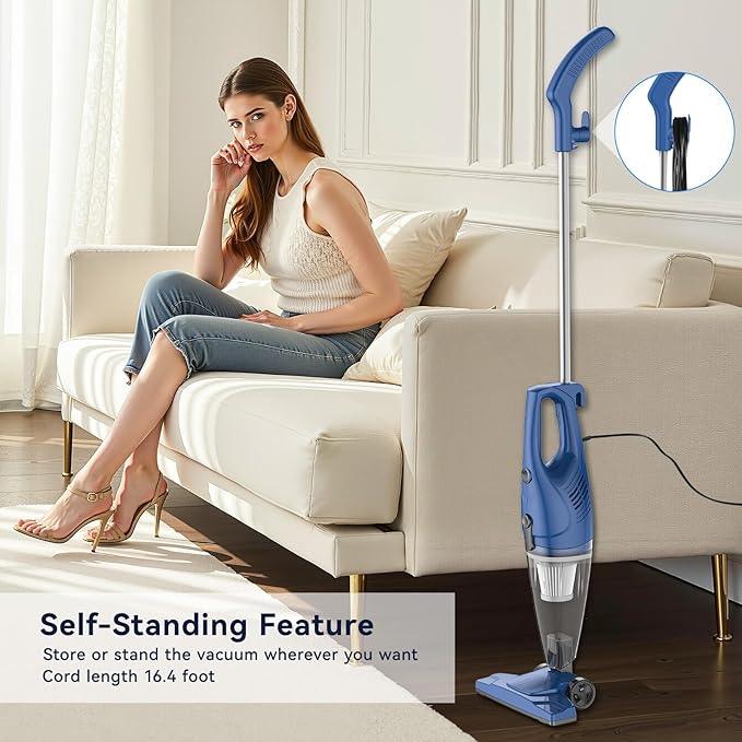Corded Vacuum Cleaner, 12-in-1 Vacuum Cleaners for Home 15Kpa Power Suction Lightweight Stick Vacuum with Washable HEPA Filter Converts to a Handheld Vacuum for Home, Pet Hair, Carpet, Hard Floors - NeatNest