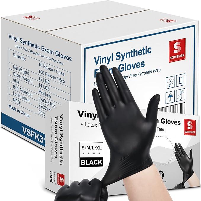 Schneider Vinyl Synthetic Exam Gloves, 4 Mil, Latex Free Disposable Gloves for Medical, Cooking, Cleaning, and Food Prep - NeatNest