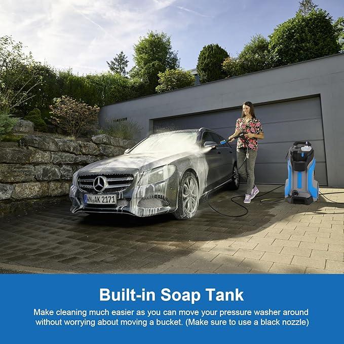 Pressure Washer 5000PSI Power Washers with M22-14mm Pressure Hose 33FT, Power Sprayers High Pressure with 1/4" QC Compatible Surface Cleaner for Home Cars Driveways, Blue - NeatNest