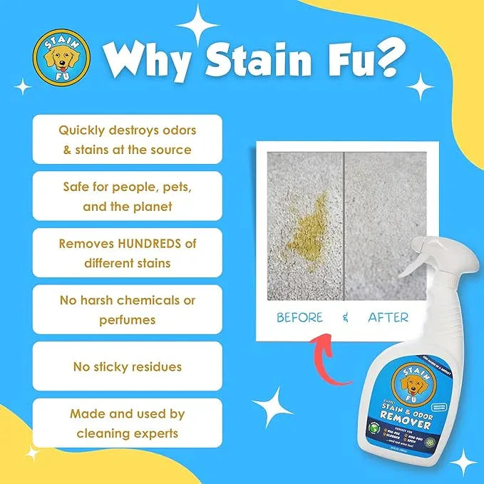 Pro Strength Carpet Odor & Stain Remover Works Like Magic in a Bottle on Tough Urine Feces Vomit and Even red Wine Too! 24 fl.oz - NeatNest