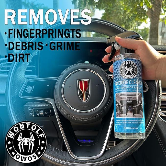 Wontolf Complete Car Wash Cleaning Kit with Car Wash Brush, Car Wash Soap, Interior Cleaner, Wheel Cleaner, Window Squeegee, Car Interior Detailing Kit for Cars Trucks RVs SUVs, 17pcs - NeatNest