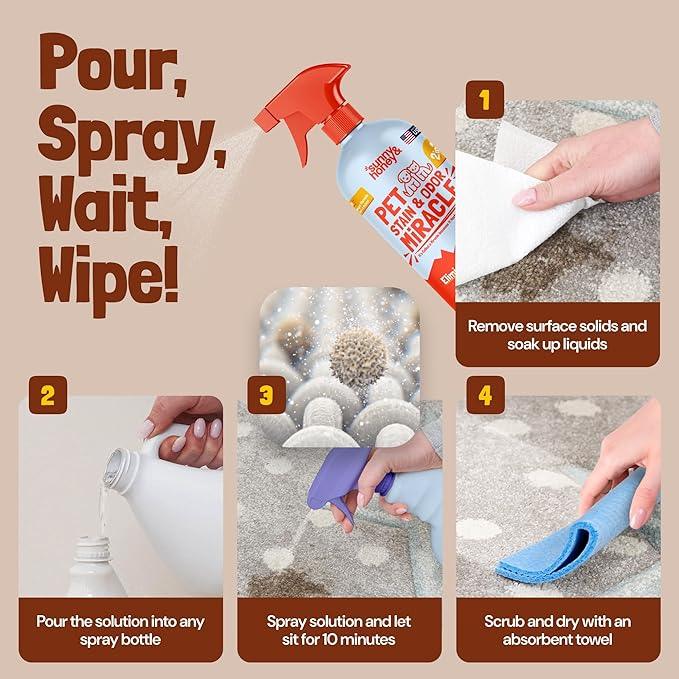 Sunny & Honey Pet Stain & Odor Miracle - 1 Gallon (128 Fl Oz), Fall Spice Scent - Enzyme Cleaner & Urine Odor Eliminator - Biodegradable Carpet Cleaning Solution - Enzymatic Cleaner for Dog Urine - NeatNest
