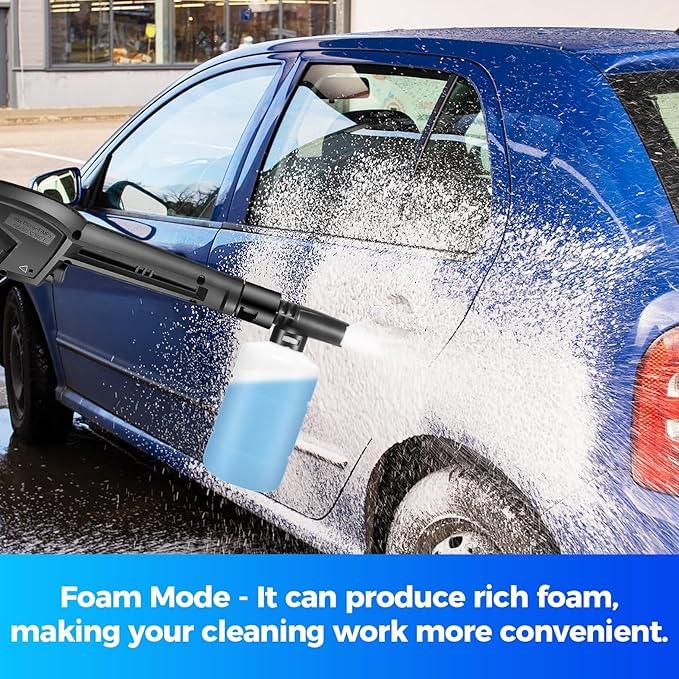Pressure Cleaner 5000 PSI Power Cleaner Powered with with 33ft Pressure Hose, 4 Nozzle and Foam Cannon, for Home, Cars, Light Blue - NeatNest
