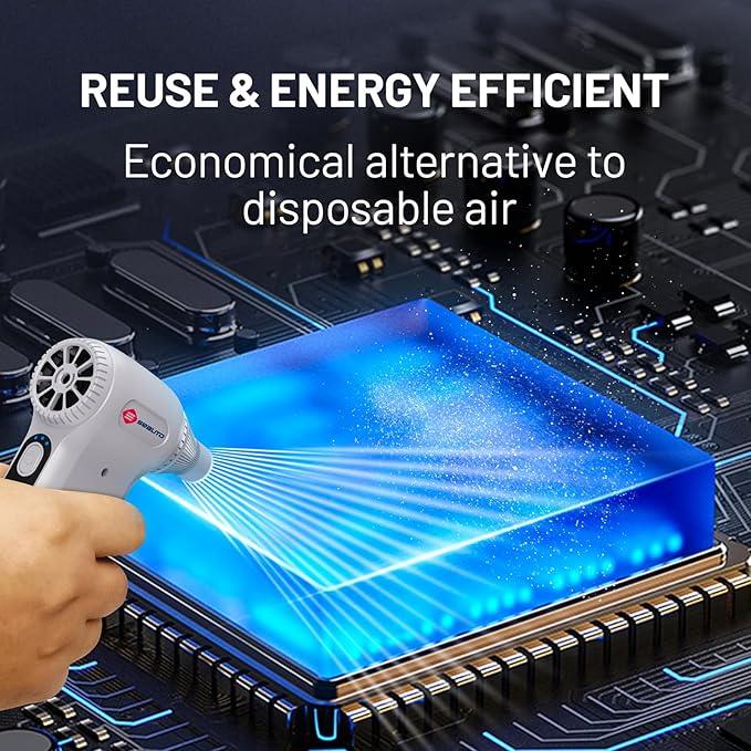Seauto Electric Air Duster, 110,000 RPM Brushless Motor, Cordless Compressed Air Can Alternative, 3-Gear Powerful Blower for Computer Keyboard, PC Cleaning,Full-Size Appliance,Car,Home and Outdoor - NeatNest