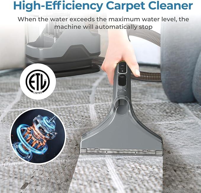 ARLIME Carpet Cleaner Machine, 600W Deep Pet Stain Remover with Water Spray, 15Kpa Powerful Suction, Dual Water Tank, Portable Upholstery Spot Cleaner for Couch, Car Seat, Mattress, Rug & Curtain - NeatNest