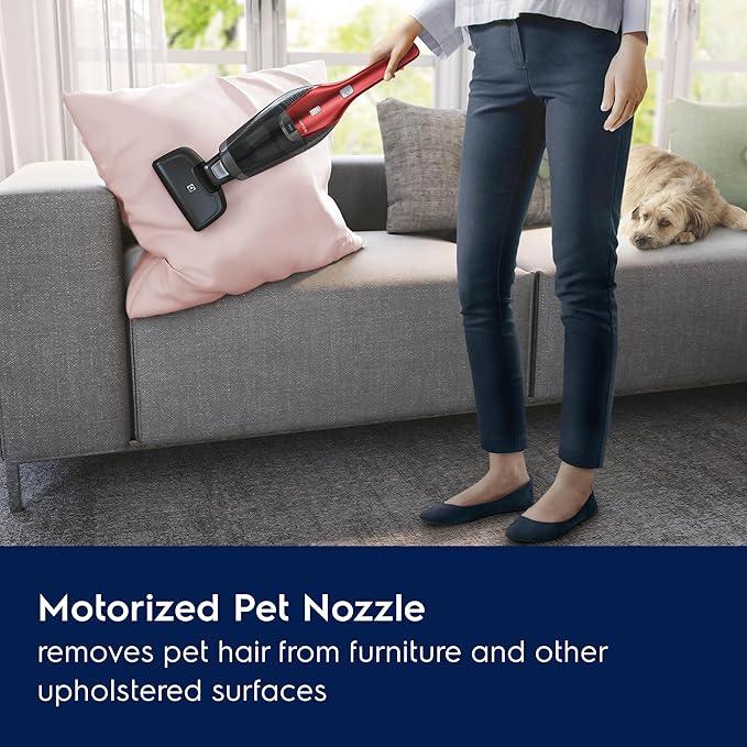 Electrolux Ergorapido Pet Cordless 2-in-1 Vacuum Cleaner with Motorized Pet Nozzle for Easy Pet Hair Removal, 48-Minute Run Time, 2 Power Modes, Chili Red - NeatNest