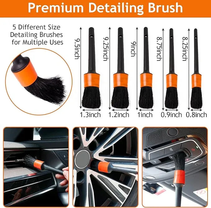 THINKWORK Windshield Cleaner Tool, Car Detailing Kit Interior, Car Cleaning Kit Interior and Exterior Detail Brush, Auto Supplies & Accessories for Men Women - NeatNest