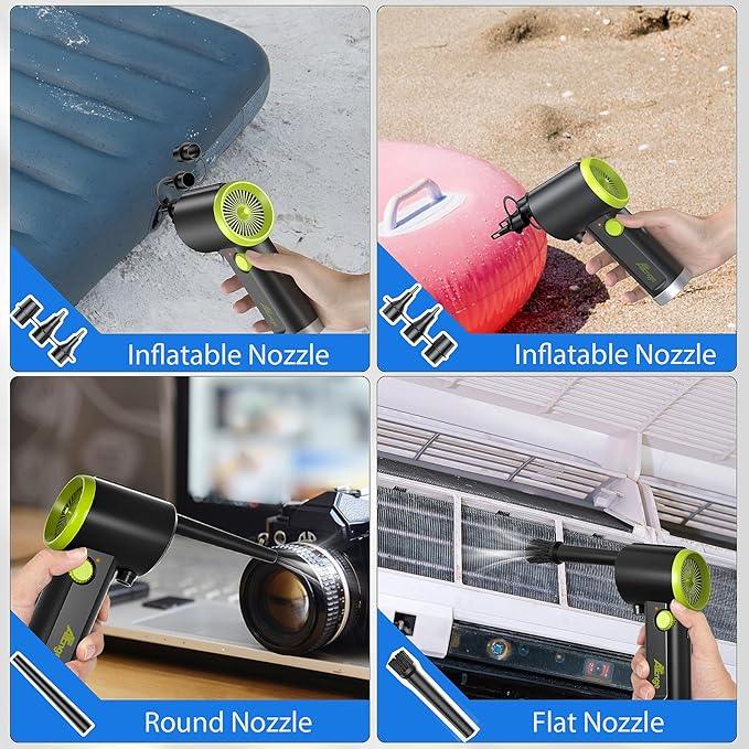 Compressed Air Duster, Electric Air Duster, Handheld Cordless Air Duster, Stepless Speed Motor, 6000mAh Rechargeable Air Blower, Type-C Fast Charge, for Computer, Keyboard, Pet House… - NeatNest