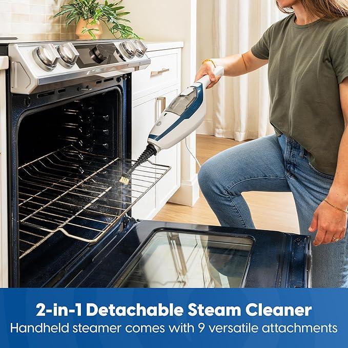 Vacmaster SMF1501 2-in-1 Steam Mop for Floor Cleaning with Detachable Handheld Steamer, Quick-Heating & Lightweight for Hard Floors, Carpets, Tiles and Upholstery - NeatNest