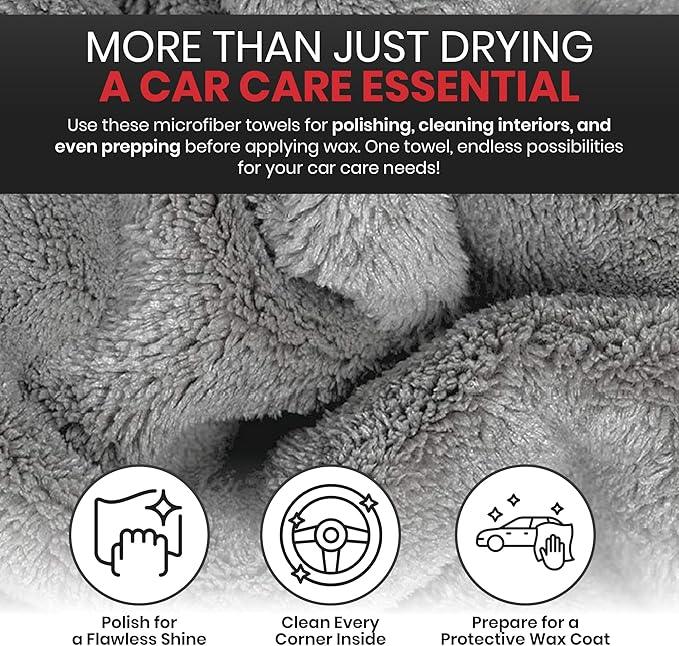 Platinum Microfiber Towels for Cars Extra Large Towel Set of 2 Drying Towels with Maximum Absorbency, Scratch Free Wash Towels for Detailing, Microfiber Cleaning Cloth Towel Kit - NeatNest