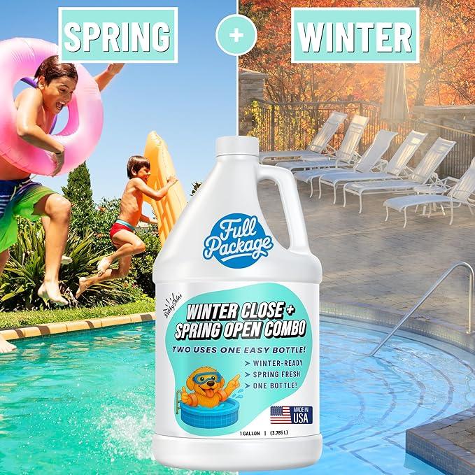 Pool Closing Kit – Winterizing Formula for Above-Ground & In-Ground Pools | Liquid All-in-One Treatment + Spring Opening Support (1 Gallon), Winterizing Kit, Pool Start-Up, Pool Chemicals - NeatNest