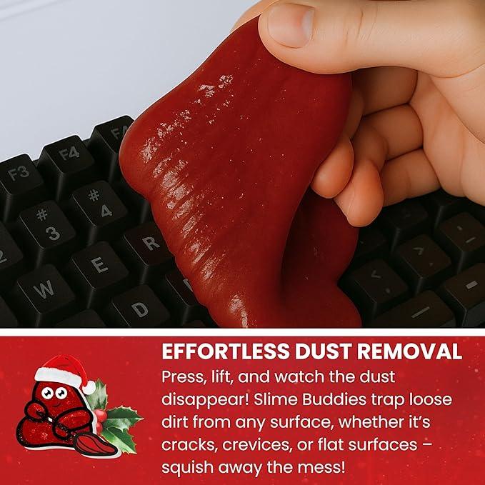 Slime Buddies Car Cleaning Gel Putty - Christmas Spice Scented Interior Detailing Tool for Cup Holders, Air Vents & Keyboard - Reusable Auto Detailing Accessories - Dust Remover Goop - NeatNest