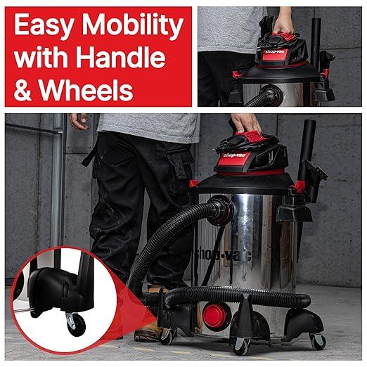 Shop-Vac 5761311 12-Gallon Wet/Dry Shop Vacuum, 6 Peak HP, 1.5 Inch Diameter x 7 Foot Hose, 20 Foot Cord, Ideal for Home, Garage, and Workshop Cleaning - NeatNest