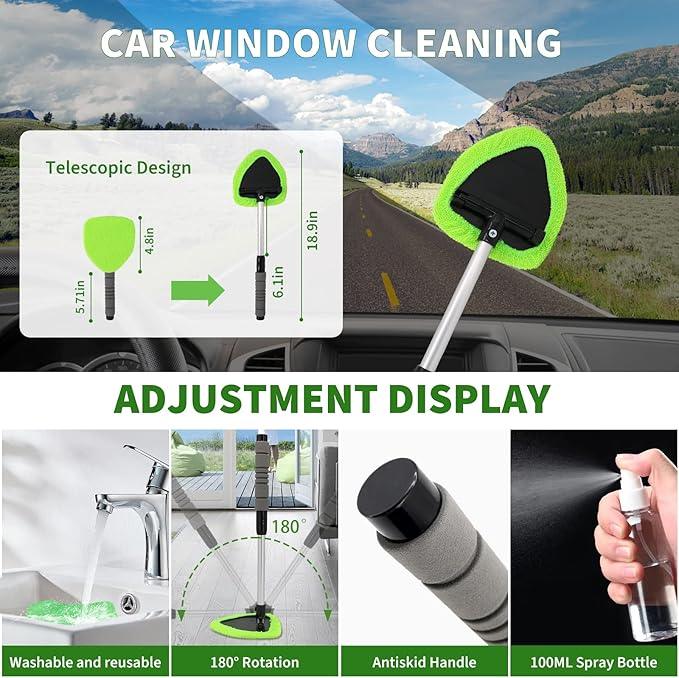 Funsmore 18Pcs Car Detailing Kit, Interior Car Cleaning Kit, Leather & Textile Car Interior Brush, Car Detailing Brush Set with Windshield Cleaning Tool Complete Car Interior Care Kit - NeatNest