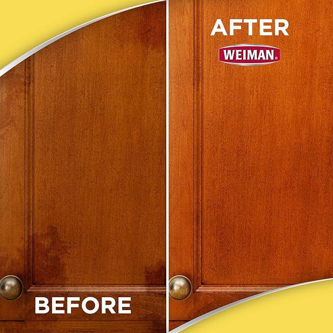 Weiman Wood Polish and Cleaning Wipes, For Furniture Cleaner, Protect from Watermarks, Stains & Aging, No Build-Up, UVX-15 Prevent Drying, Fading & Discoloration, 2 Pack with Microfiber Cloth - NeatNest