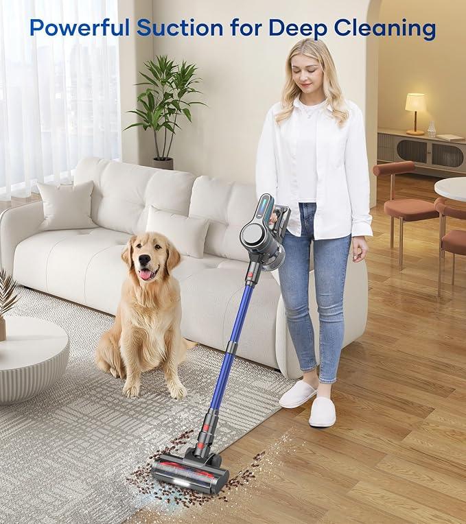 NADALY Cordless Vacuum Cleaner for Home, 8-in-1 Powerful Stick Vacuum Cordless with 45Mins Runtime, Anti-Tangle, Lightweight, 1.5L Dust Cup, Rechargeable Vacuum for Hardwood Floor Carpet Pet Hair - NeatNest