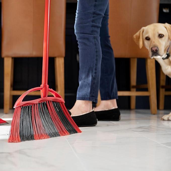 O-Cedar One Sweep Broom with Step-On Dustpan | Remove 99% with One Sweep | Lightweight Quiet Cleaning Tool | Ideal for Pet Owners - NeatNest