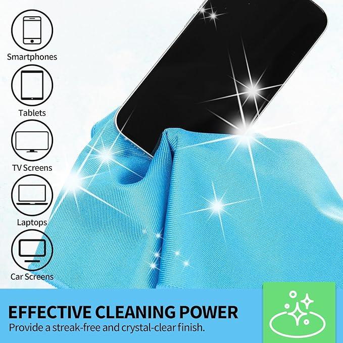 HOMERHYME Microfiber Glass Cleaning Cloth, 6 Pack Window Glass Cleaning Rags, Reusable Lint-Free Streak Free Polishing Cloth Wipes for Stainless Steel, Eyeglasses, Mirrors, Screens & Lenses,16"x14" - NeatNest