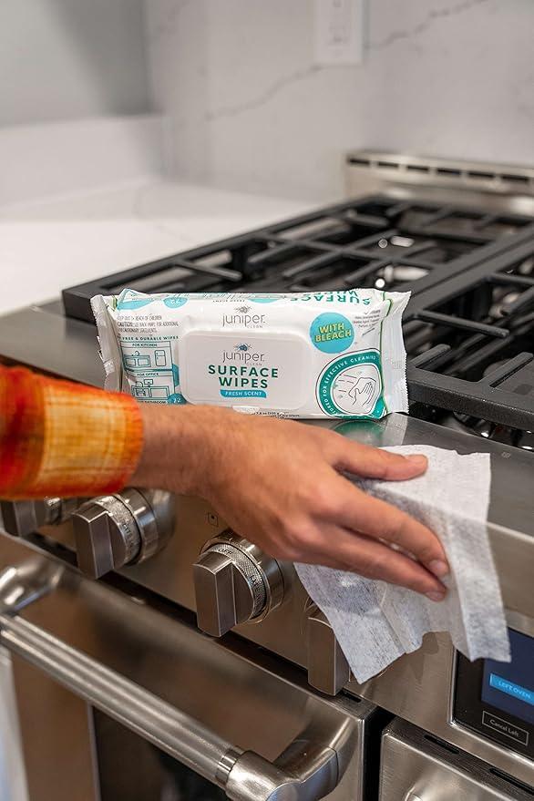 6 Pack Surface Cleaning Wipes with Bleach, All-Purpose Cleaner for Bathroom, Kitchen, Office, 72 Count Soft Flow, Fresh Scent, Lint Free & Durable - NeatNest