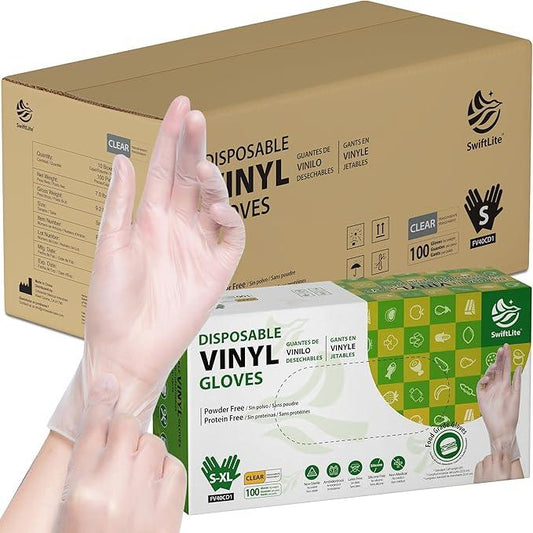 Disposable Vinyl Gloves, Food Safe, Latex-Free Powder-Free Clear Plastic Gloves for Cooking, House Clean, Food Prep - NeatNest
