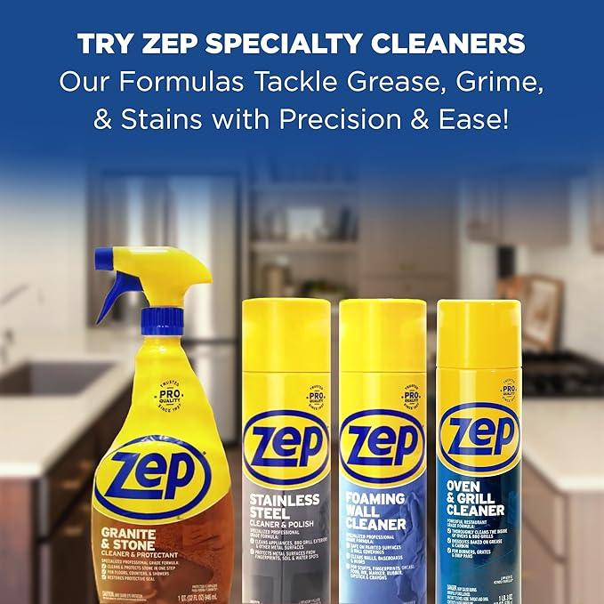 Zep Stainless Steel Cleaner and Polish - 14 oz (Case of 12) ZUSSTL14 - Protects Metal Surfaces From Fingerprints, Soil & Water Spots - NeatNest