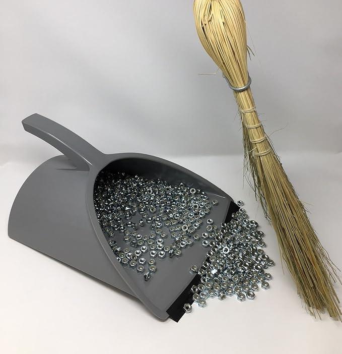 HandyPan Heavy Duty Dustpan, Gray- Large Dust Pan Made in the USA with Tight Seal Lip to Keep Dust, Dirt, Debris In-Great for Home, Shop, Garage Use-Stackable, Standing Dustpan for Wet or Dry Tasks - NeatNest