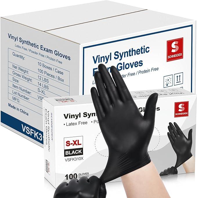 Schneider Vinyl Synthetic Exam Gloves, 4 Mil, Latex Free Disposable Gloves for Medical, Cooking, Cleaning, and Food Prep - NeatNest
