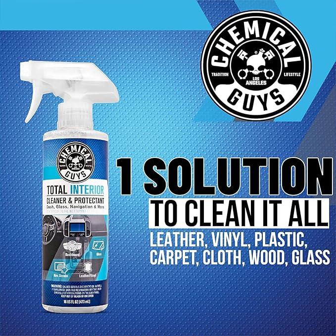 Chemical Guys Car Cleaning Kit Interior 8-Piece - Total Interior Cleaner, Sticky Icky Green Apple & Strawberry Detailing Gel, 3 Detailing Brushes, 3 Towels, Safe for Cars, Trucks, SUVs & More - NeatNest