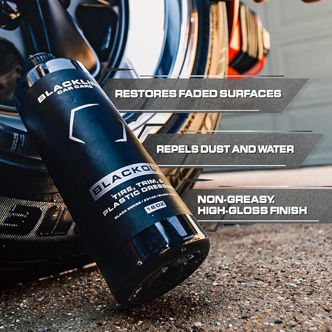 Blackline Car Care - Blackout Trim and Tire Dressing for Plastic, Rubber, Vinyl, and Tires Safe for Cars, Trucks, SUVs & More - 16 fl OZ - NeatNest