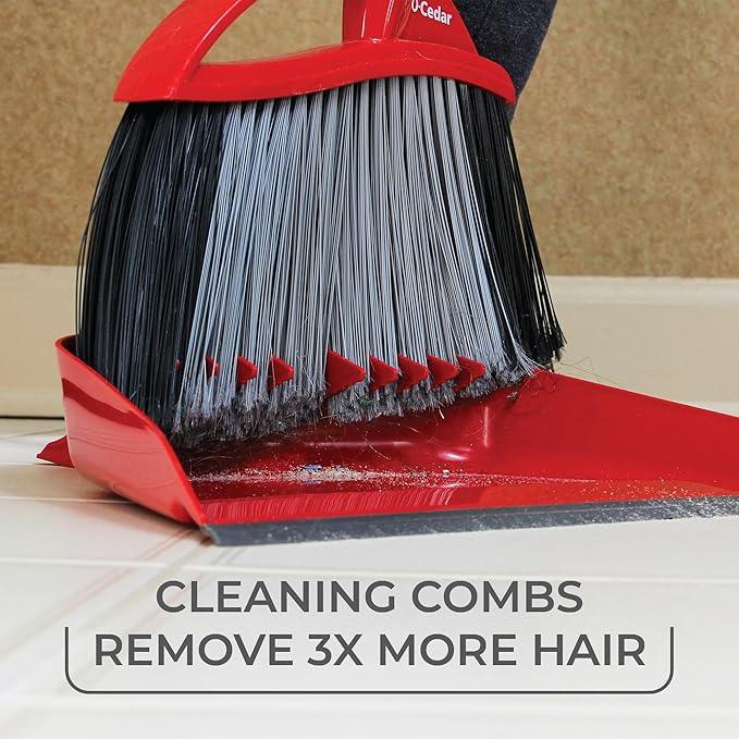 O-Cedar Pet Pro Broom with Step-On Dustpan | Remove 99% with One Sweep | DustPan Removes 3 Times More Pet Hair | Quiet Cleaning Tool for Cat and Dog Owners - NeatNest