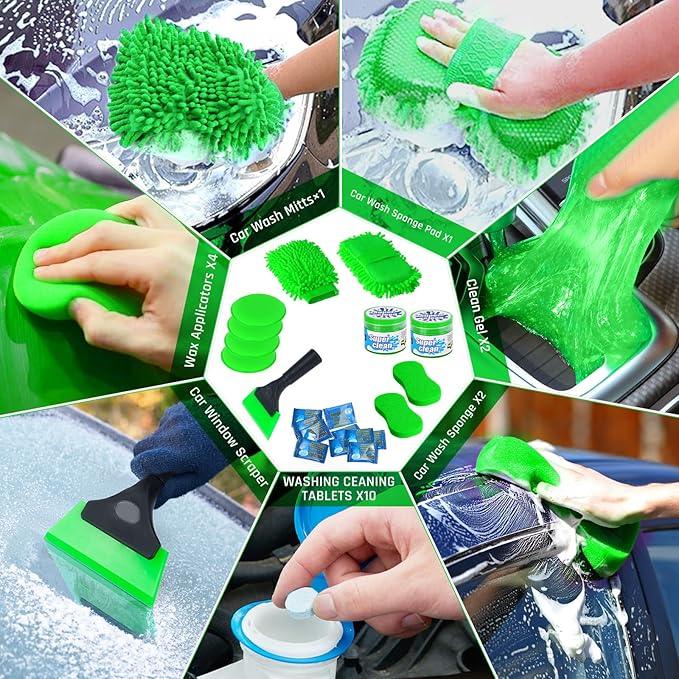 47PCS Car Detailing Kit Interior Cleaner, Car Cleaning Kit, Car Vacuum Car Interior Detailing Kit, Car Wash Kit with Bucket Auto Detailing Brush Set Car Accessories for Motorcycle, Cars, Bikes, Wheels - NeatNest