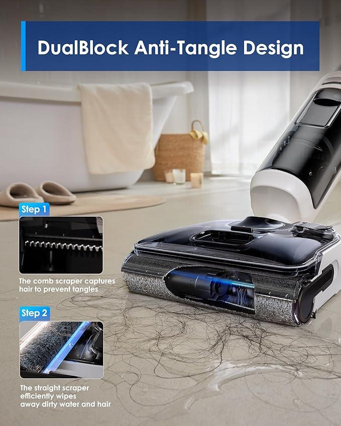 Tineco Floor ONE Switch S6 Stretch Wet Dry Vacuum Cleaner, Multi-Function, 180° Lay-Flat, Anti-Tangle Design, Self-Cleaning, 65Min Runtime, Dual-Edge Cleaning, Whole-House Cleaning Floor Cleaner - NeatNest
