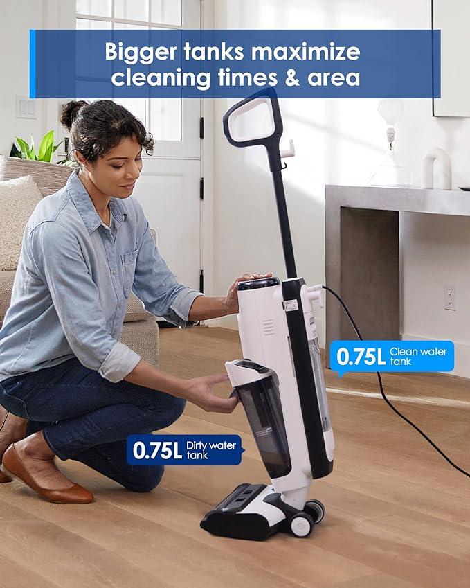 Tineco Corded Wet Dry Vacuum Steam Mop All-in-one, Hardwood Floor Cleaner Great for Sticky Messes, Floor ONE S5 Steam Smart for Hard Floors with Digital Display and Long Run Time - NeatNest